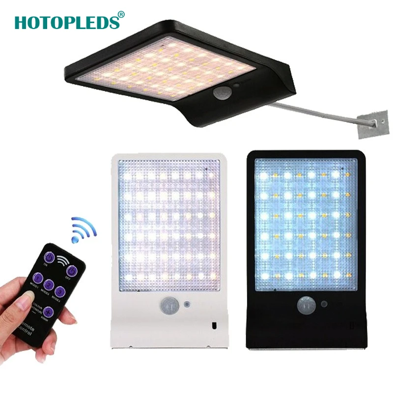 

48LED Outdoor Human Body Induction Garden Garden Landscape Remote Control Light Solar Two-color Wall Light