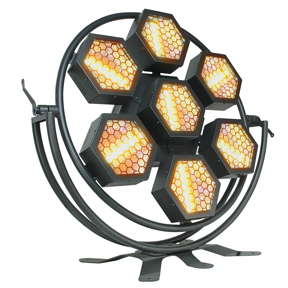 Stage Retro Light 7X50W DMX512 LED COB Blinder Lights RGBW DJ Matrix Disco Audience Stage Effect For Wedding Party Club Events