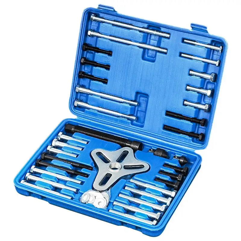 

46 PCS High-Quality Steel Automotive Tool Set Harmonic Balancer Steering Wheel Puller Repair Kit Disassembly Removal Tool Set