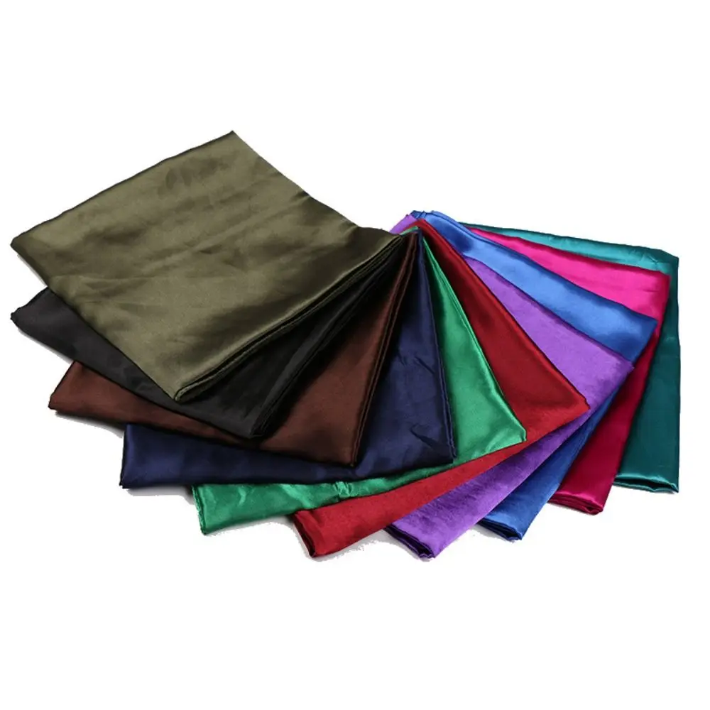 Eleganter 90 cm Satin-Seidenschal, weich, leicht, quadratisch, Halstücher, Hijab, große Größe, reine Farbe, Schal für den Außenbereich