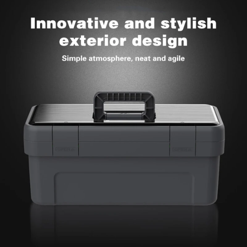 JIMIHOME Tool Box Storage Box with Handle 17 Inch Home Multifunctional Toolbox Portable Organizer Home Tool Storage