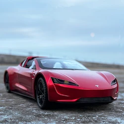 1:24 Roadster Convertible Alloy Sports Car Model Diecast Metal Toy Concept Car Model Simulation Sound and Light Kids Gifts