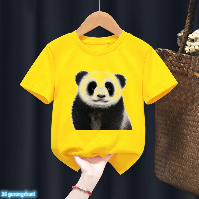 Funny Kids Tshirts Cute Koala Zebra Elephant Animal Cartoon Print Boys T-Shirt Summer Harajuku Toddler Tshirt Yellow Tshirt Tops