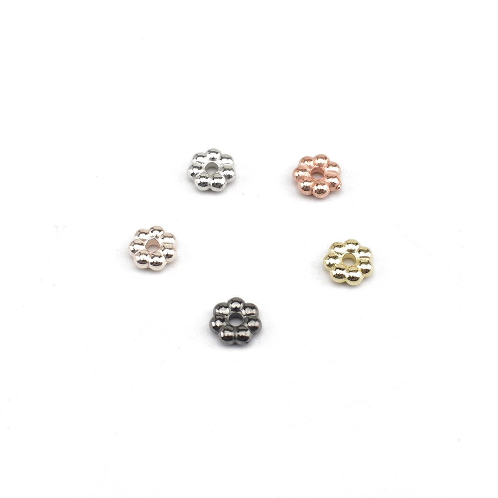 100-300Pcs/Lot 4 5 9mm Daisy Wheel Flower Charm Loose Spacer Beads DIY Accessories For Jewelry Making Needlework