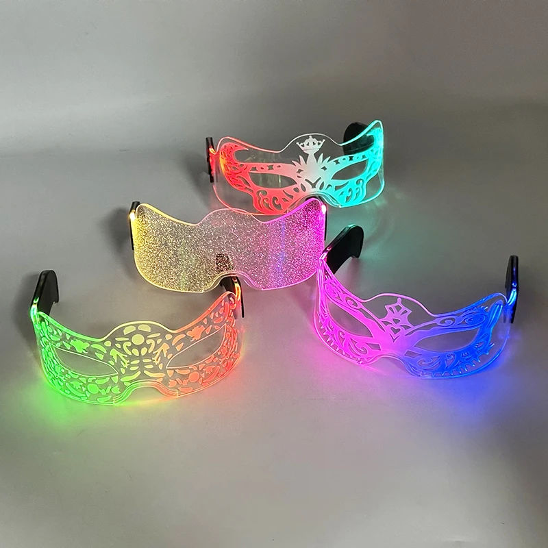 Dance Party Led Masker Bal Maskerade Halloween Carnaval Avondfeest Dj Vermomming Knipperend Masker Oplichten Vlindermasker