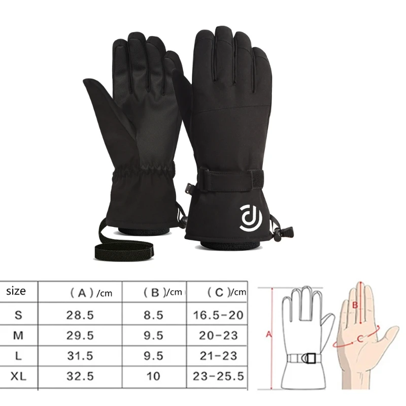 Luvas esqui antiderrapantes inverno Luvas quentes para clima frio Luvas snowboard respiráveis