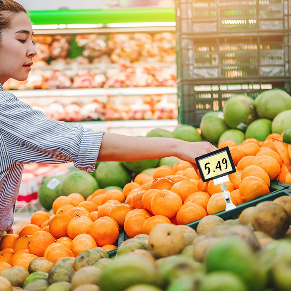 8 Pcs Sign Holder Clothing Display Small Clear Clips Number Signage Multi-function Holders Stand Abs Double Sided