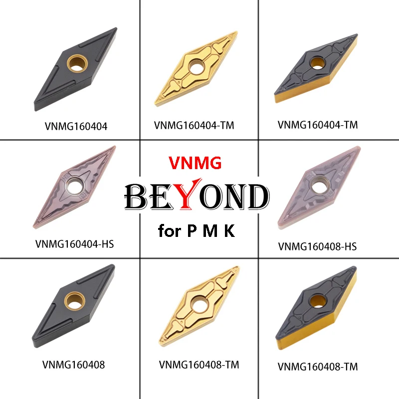 BEYOND VNMG 1604 Carbide Inserts VNMG160404 VNMG160408 VNMG160412 TM MT MS OY818P OY515M OY90P OY313K Turning Tool Lathe Cutter