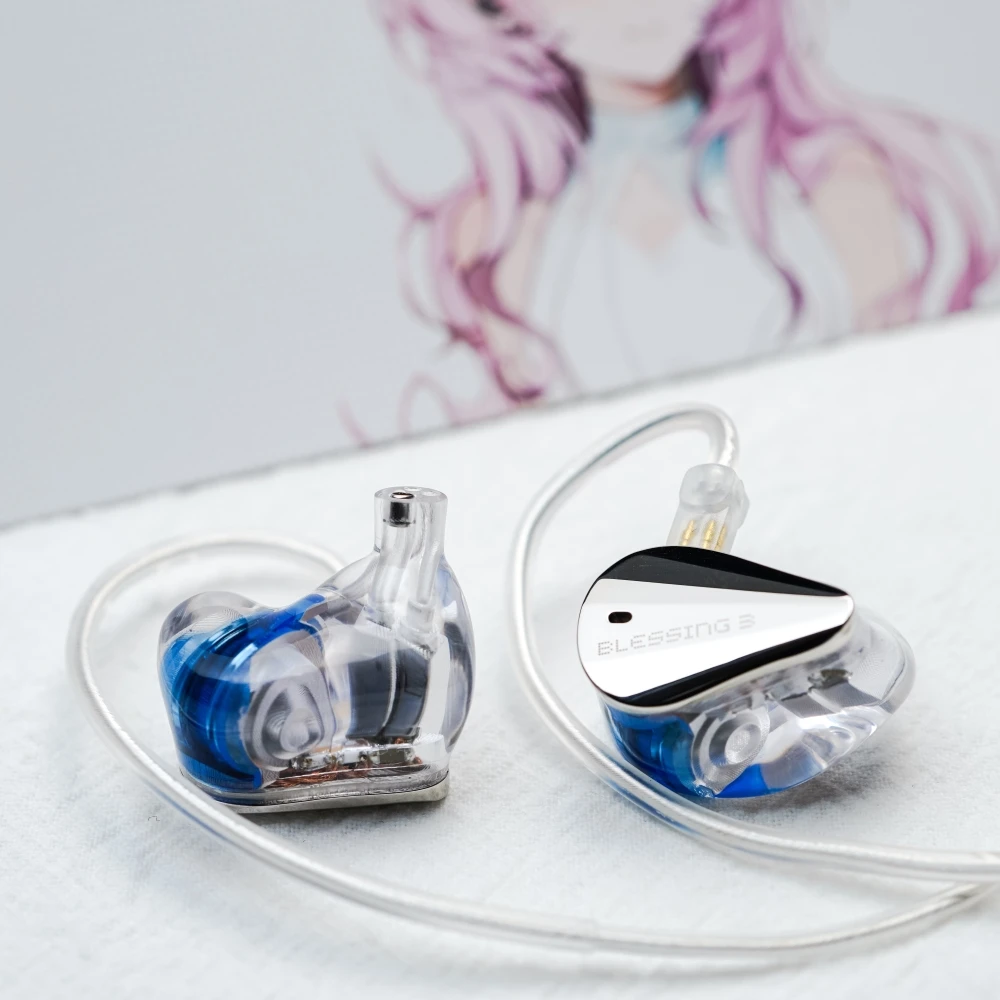 Moondrop Blessing3 / Blessing 3 HiFi Earphones 2DD + 4BA Hybrid Triple-range Frequency Division In-Ear Monitors 0.78 2-Pin Cable