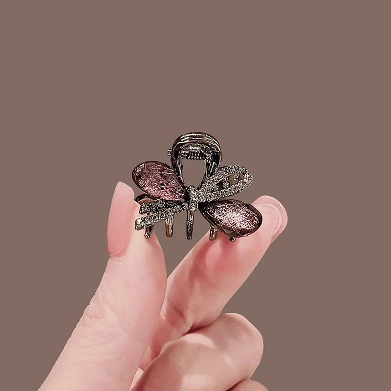 Exquisite Strass Schleife Haarspange Kleiner Haargriff Süße Prinzessin Kopf Top Clip High-End Side Bang Clip Damen Haarschmuck