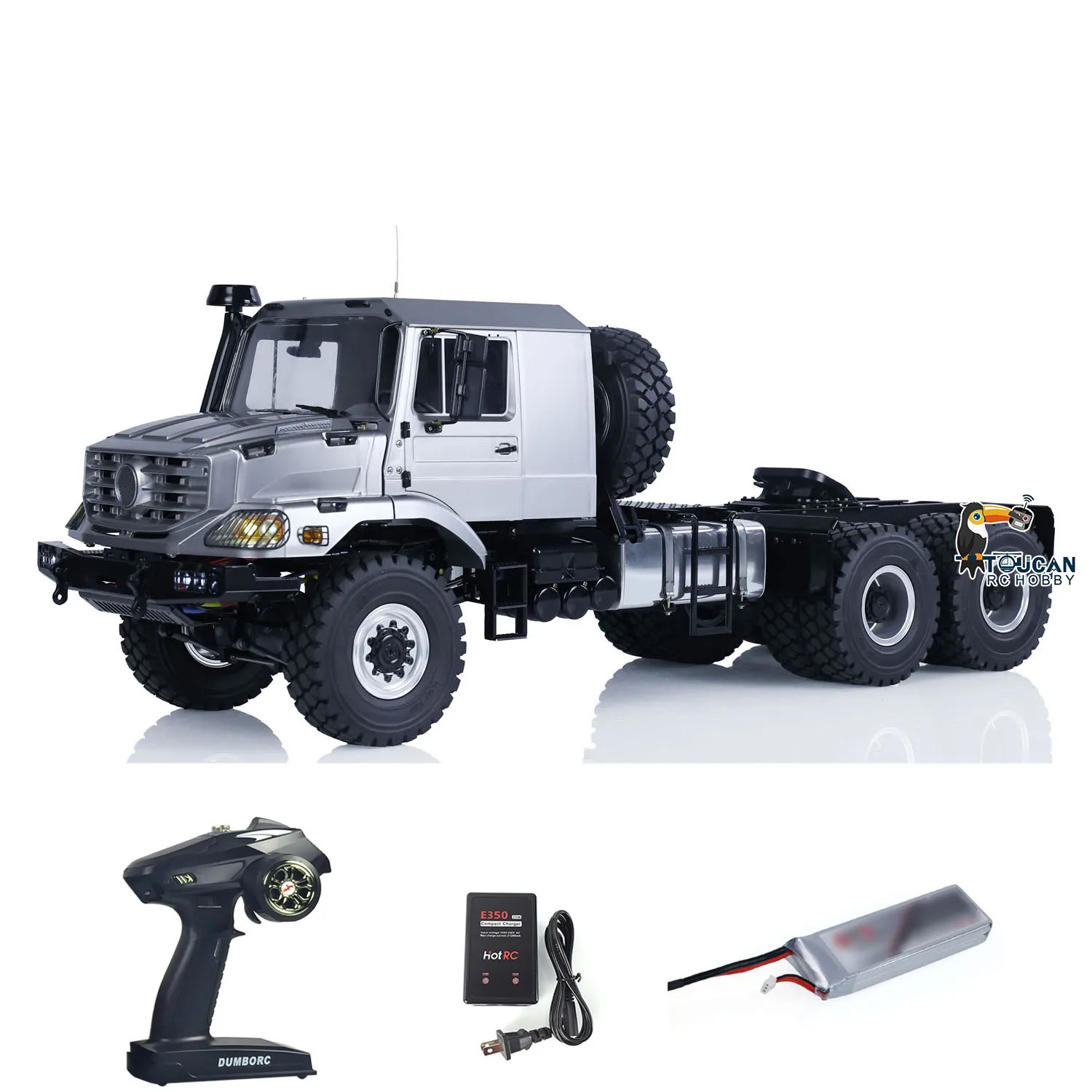 1/14 6x6 RC Off-road Tractor Truck JDModel Remote Control Car Differential Axles Light Sound System Assembled and Painted
