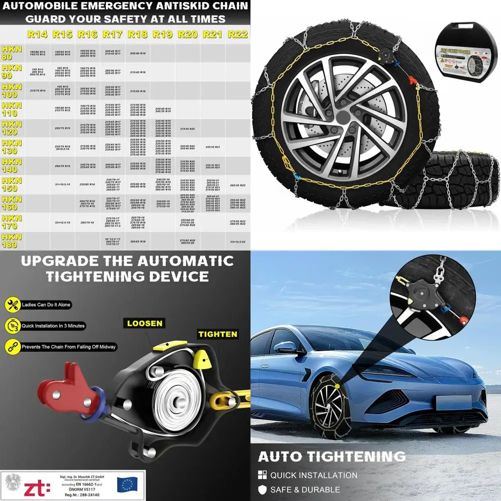 

Автоматические затягивающиеся снежные цепи для автомобилей, внедорожников и пикапов — быстрая установка 1 минуты, многоразовые аварийные шины для снега и льда Tr