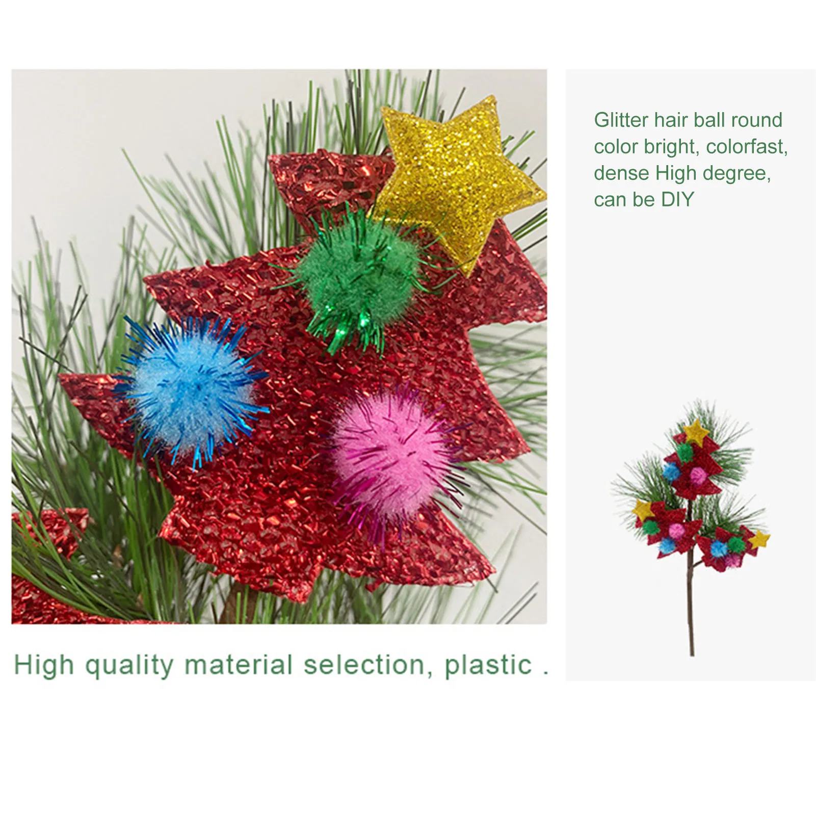 Artificial Berries Pine Cone Pine Needles Simulation Red Fruit Reindeer Christmas Tree Green Plants Branches Flower Arrangement