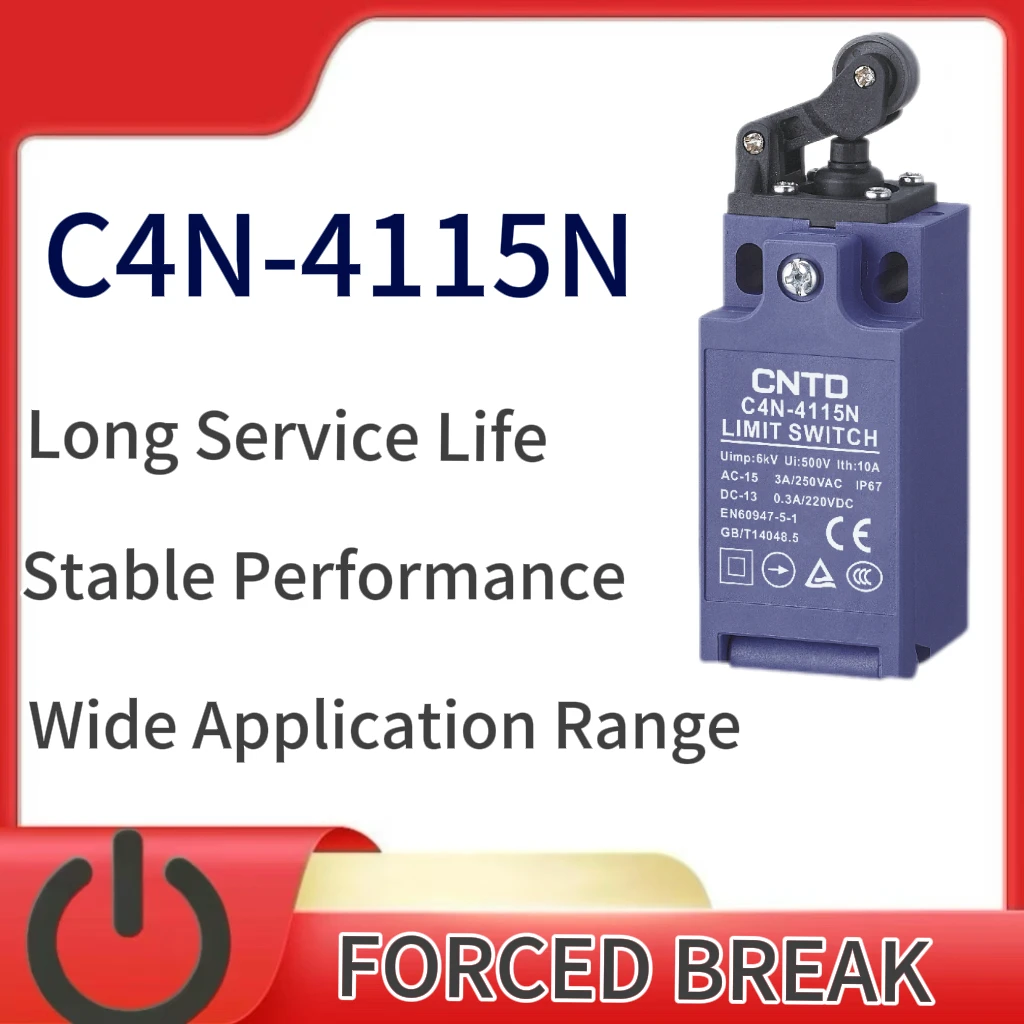 

NTD C4N-4115N Industrial Top Plunger Ball Limit Switch IP67 Forced Disconnect 1NC 1NO Slow Action AC250V 3A DC220V 0.3A CE TUV C
