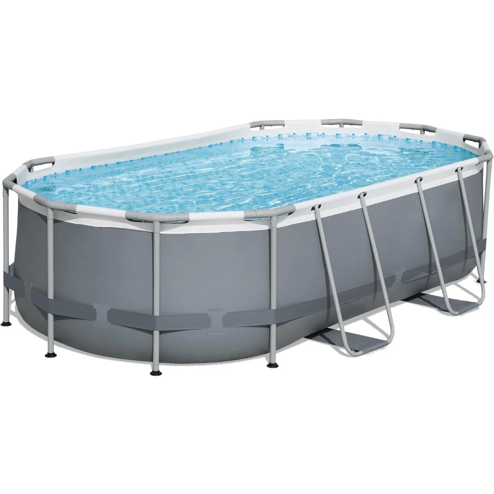 

Swimming Pool Oval Above-Ground Pool Set Including 530gal Filter Pump Ladder Large Family Outdoor Hot Tubs Accessories Garden