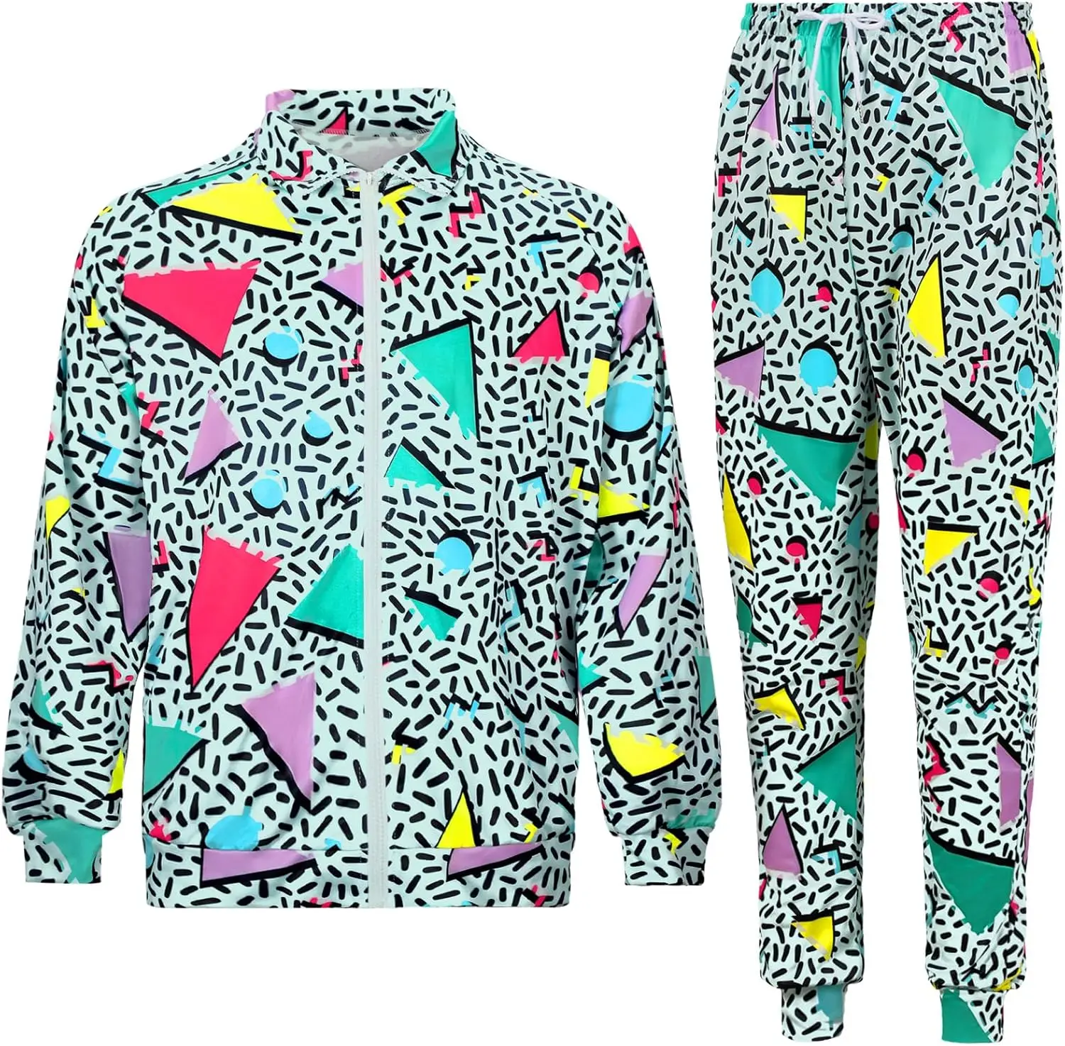 ملابس Mepase Retro 80s 90s للرجال ملابس رياضية بشريط جانبي ملابس حضرية ملابس غير رسمية بأكمام طويلة 90s بدلة رياضية للركض