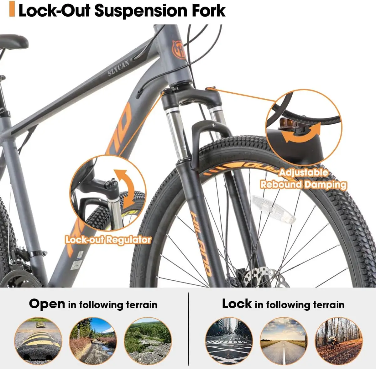 27.5 inch Mountain Bike 21 Speeds, Lock-Out Suspension Fork, Aluminum Frame Hydraulic Disc-Brake for Men Women Mens MTB