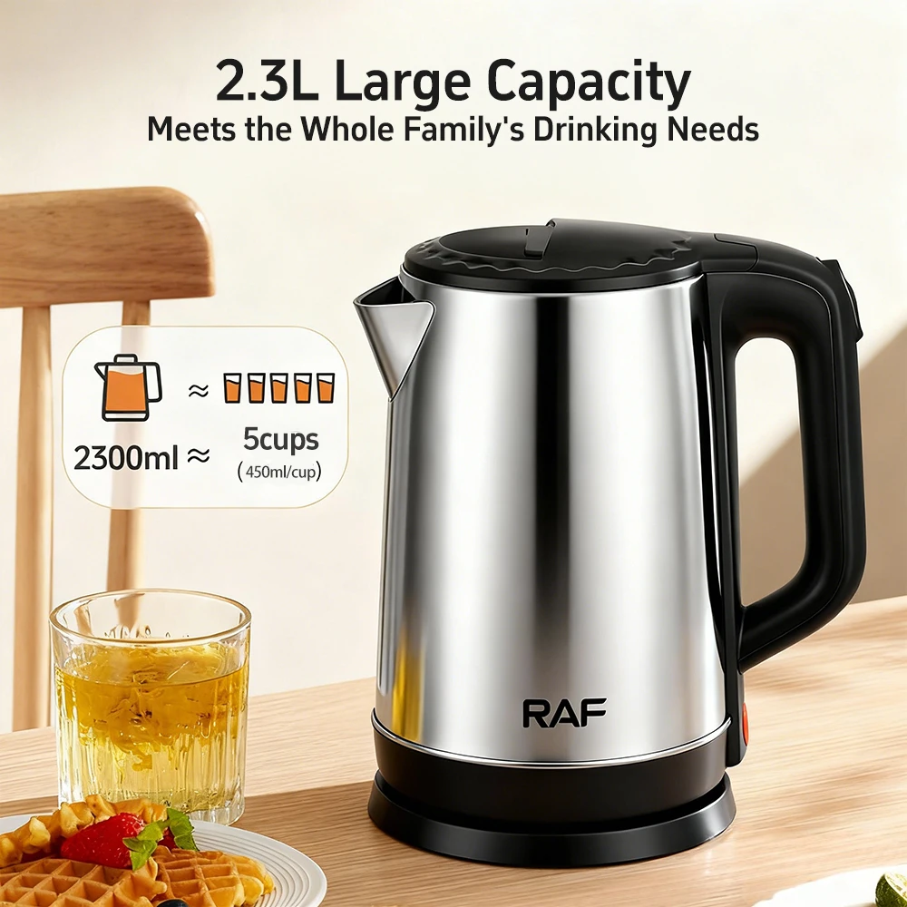 غلاية كهربائية ذكية 2.3 لتر من الفولاذ المقاوم للصدأ مع صافرة أجهزة المطبخ وعاء حراري للشاي والقهوة للمنزل