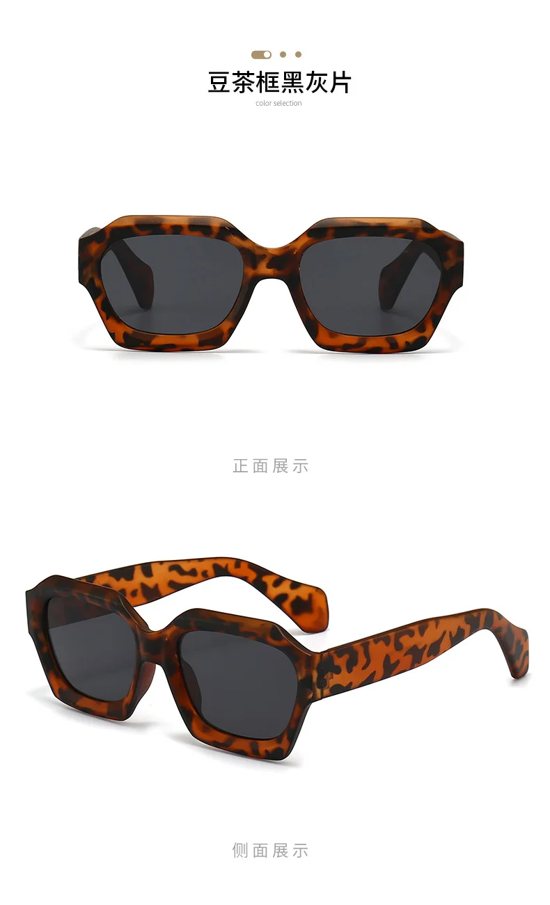 Neu eingetroffene Vintage-Sonnenbrille mit quadratischer Form für Damen und Herren, Sonnenbrille mit konkaver Oberfläche, Damen- und Herrenbrille – Detail 8