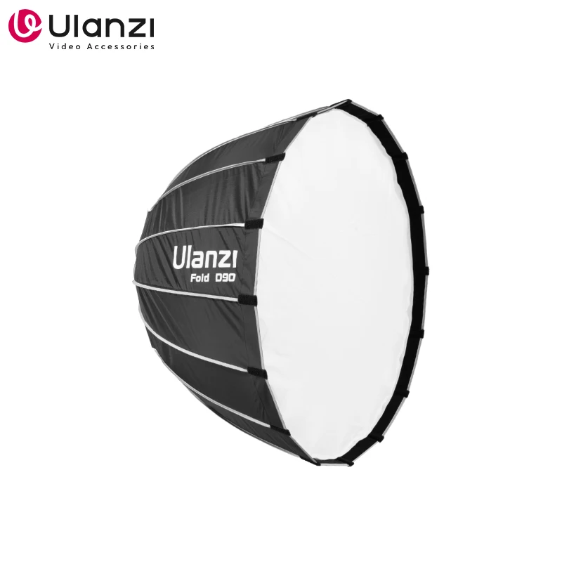 Ulanzi 90cm Foldable Deep Parabolic Bowens Mount Softbox with Diffuser Grid Softbox for Ulanzi V-Mount Light for Godox