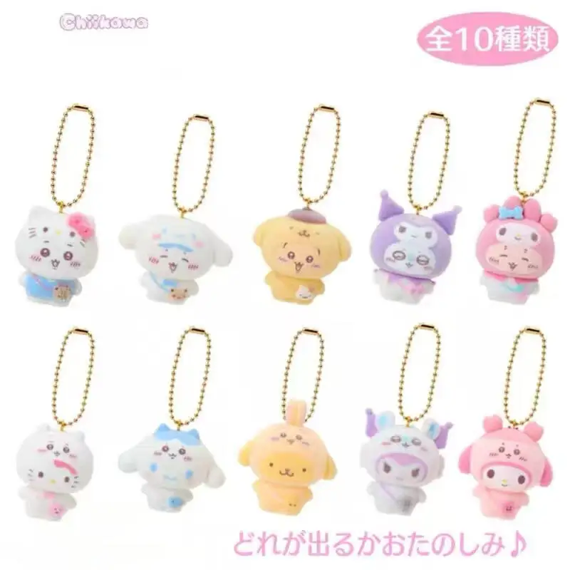 

Kawaii Sanrio Kuromi брелок «Hello Kitty» мультяшная кукла My Melody флокированная кукла кулон на молнии аксессуары друзья праздничные подарки
