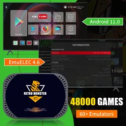 레트로 비디오 게임 콘솔 및 안드로이드 TV 박스, 4K 게임 박스, 컨트롤러 포함, PSP, PS1, N64, SNES, DC용, 48000 게임 에뮬레이터, 70 개