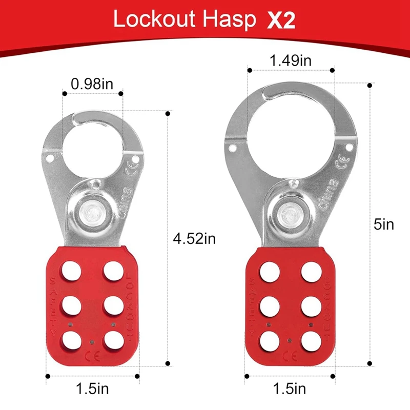 Lockout Tagout Kit electric-Group Lockout Haspstags,Lock Out Industrial Tools 2 Key Per Lock Per Facotory Protect Safe