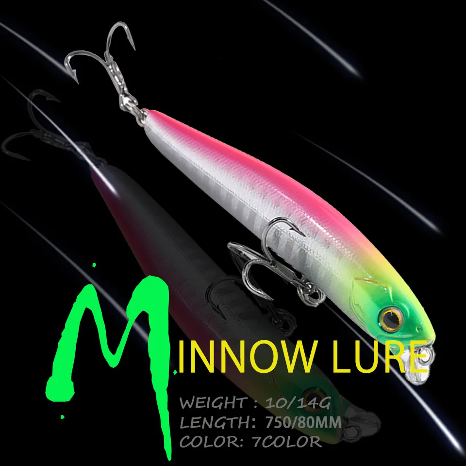 WALK FISH 10g/14g 70mm/80mm Minnow Fishing Lures Sinking Wobblers Short Lip Megabass Bait 3D Fisheyes Hard Bait Pike Bass