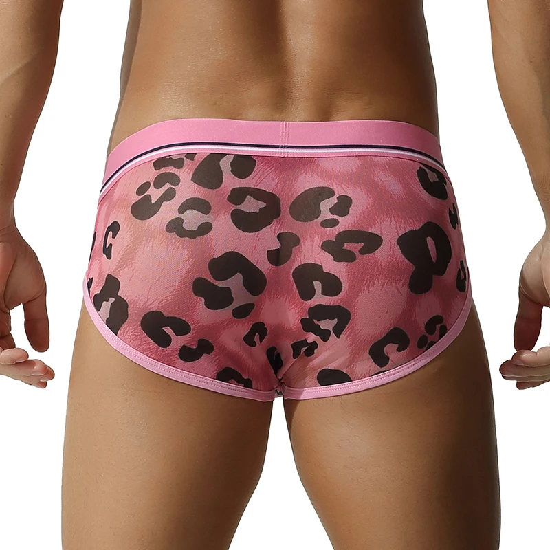 

SEOBEAN Men's Low-Waist Fashionable Patterned Underwear Breathable Mesh Excavated Pouch Comfortable Triangle Briefs