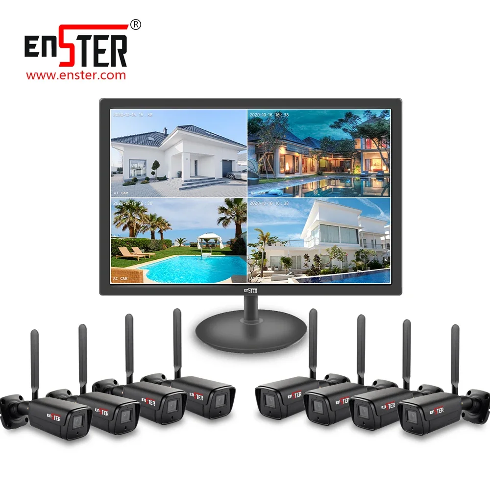 Newest 1080P Bullet Wifi 8ch Nvr Security Camera System Kit