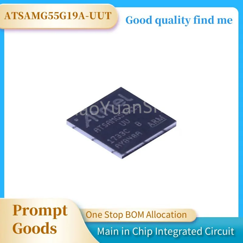 Brand new&Original ATSAMG55G19A-UUT ARM® Cortex®-M4 series Microcontroller IC 32-Bit Single-Core 120MHz 512KB (512K x 8) FLASH