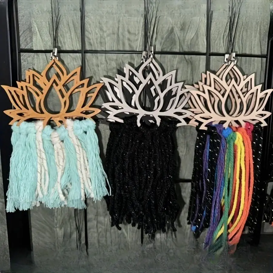 1/5/10/20/50/100pcs wooden lotus flower pieces, wooden sheet for the frame, used for dream catchers, to make wall decorations fo