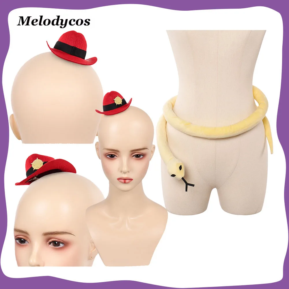 Lucifer Cosplay Yellow Snake Belt Angel Roleplay Dust Hat Headband Hotel Fantasia Halloween Carnival Disguise Accessories Props