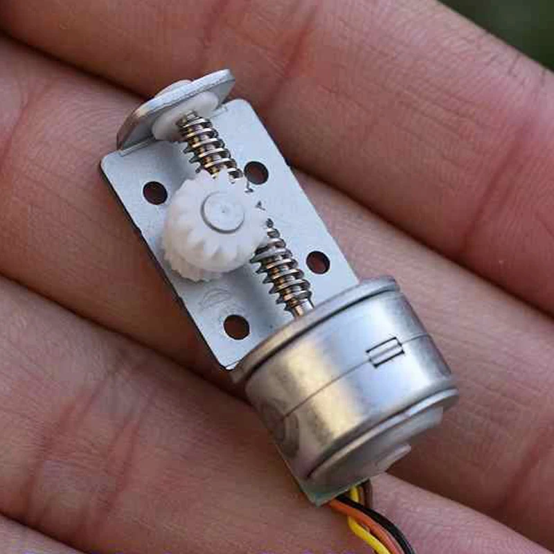 2-Phase 4-Wire Stepper Motor Metal Stepping Motor Linear Screw Shaft Rod Block 13 Teeth Plastic Gear DIY Camera Monitor 15MM