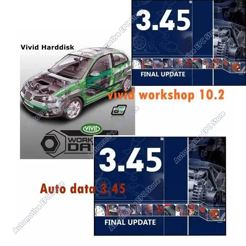 2026 hot sell  Auto data 3.45+vivid workshop 10.2 Auto Repair Software  install video guide+ remote install help 2in1 software