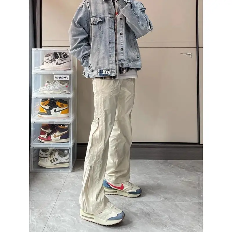 

Side Zip Waterproof Storm Pants Youth American Casual Men's Spring Autumn Loose Straight Outdoor Mountaineering