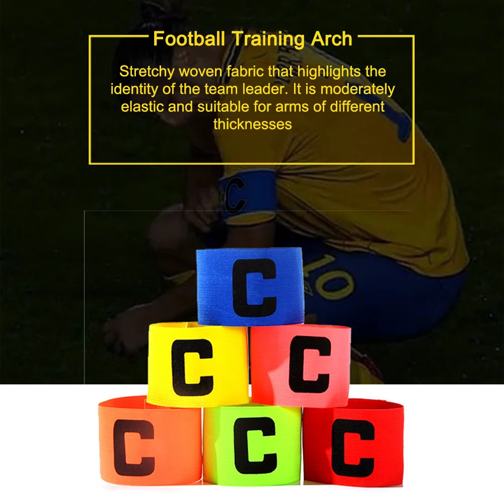Football Captain Armband Professional Captain Arm Band Bracelet Nylon Adjustable Bright Color Soccer Training Accessories