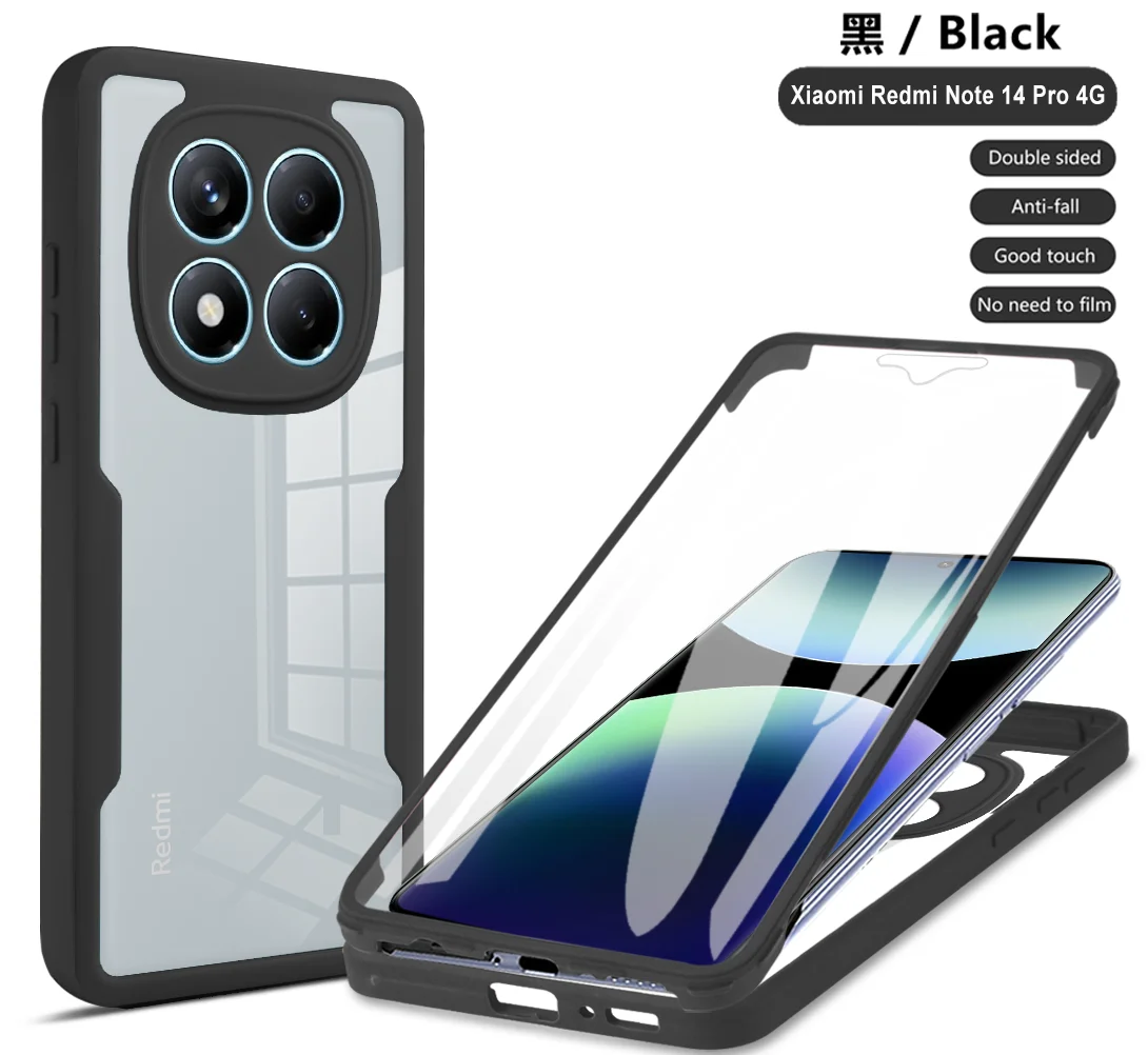 

360 ° Прозрачный противоударный чехол с полной защитой для Xiaomi POCO X7 Por Mi15 Mi 15Pro Redmi Note 14 Pro Plus Note 14 4G 5G Case