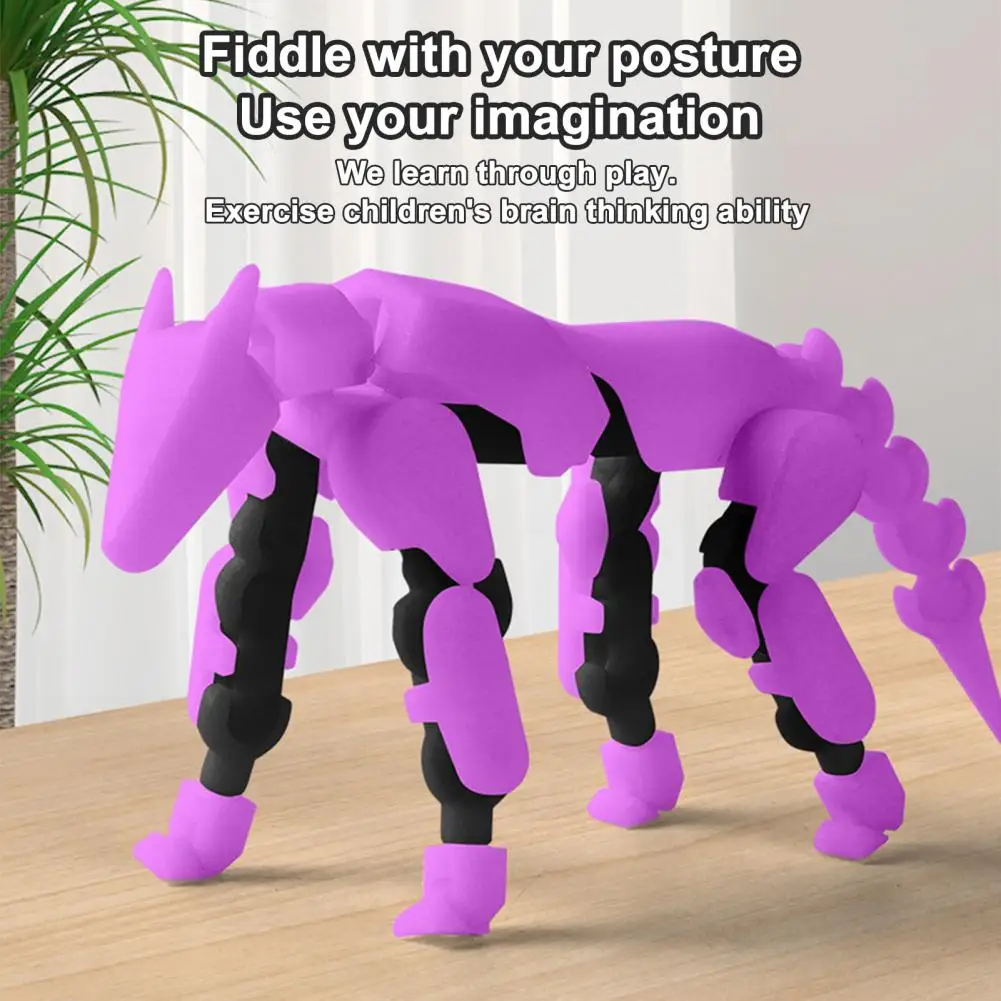 3D Printed Hound Action Figure Multi-jointed Movable Robot Dog Model Articulated Animal Figurine Desktop Decoration Gift