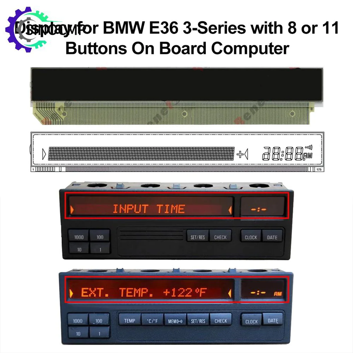 

8 or 11 Buttons MID On Board Computer Display For BMW E36 3-Series OBC 318/325/323/328 M3 62136913864 62136913865 62136913866