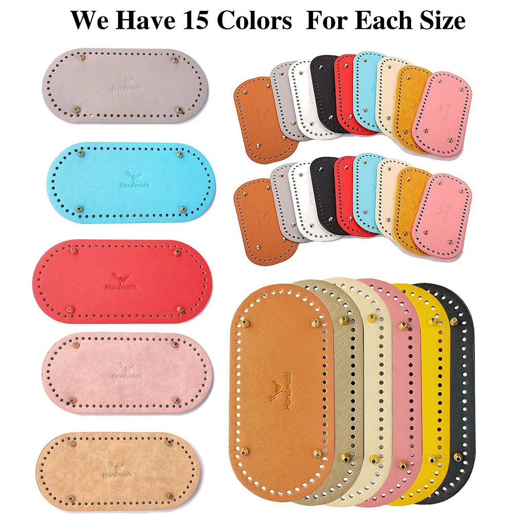 12*25cm Oval Long  Bottom For Knitted Bag PU Leather Bag Accessories Handmade Bottom DIY Crochetbag Pad Women Bag Bottom Base