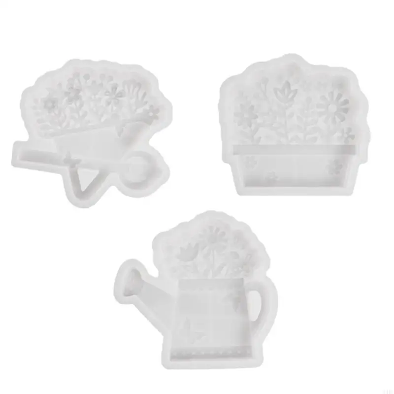 

R3MC Artistic Crafting Silicone Mold Set for Making Garden Cart Pots and Kettles