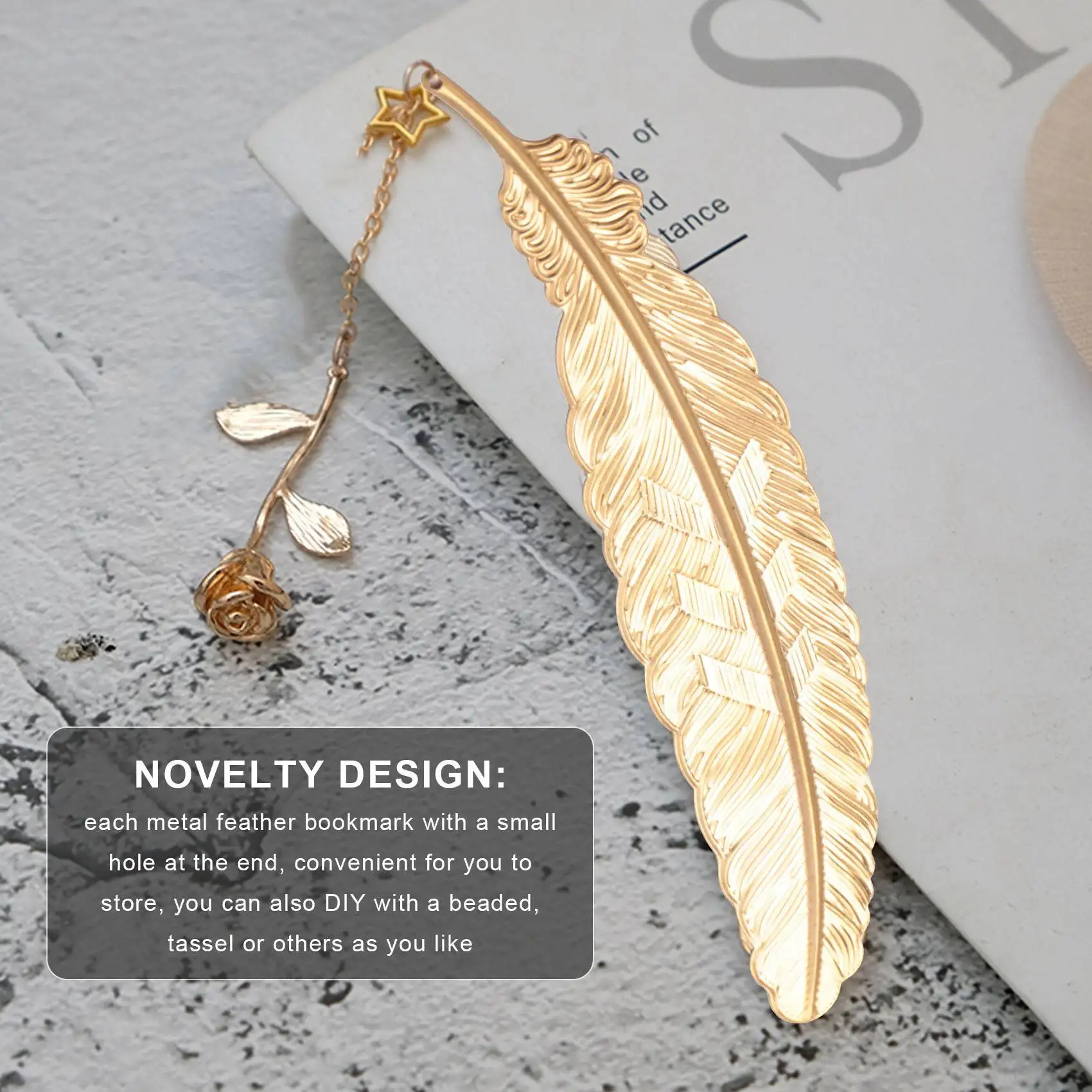 【Today-Only!】27 Pieces Of Metal Bookmarks Feather Bookmarks Feather Bookmarks for Students