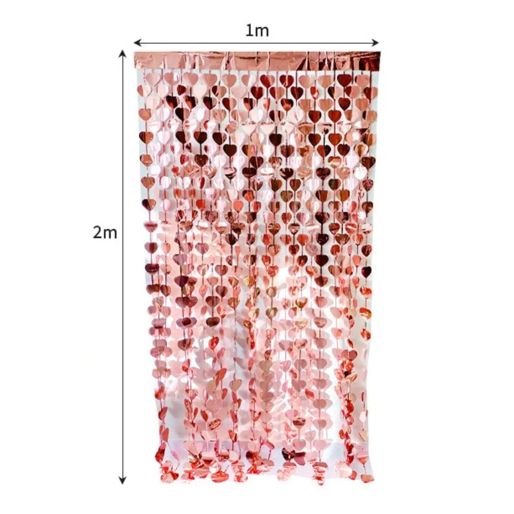 Glitter Party Door Curtain Valentine\'s Day Fringe 1x2m Love Wall Backdrop Shimmer Wedding Decor Birthday Decoration