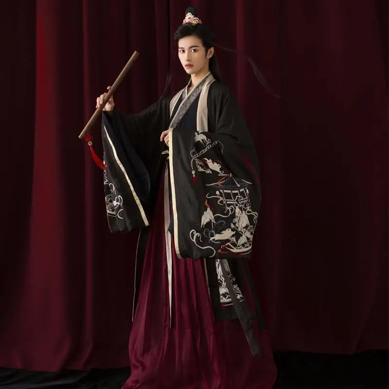 

[8749 People Have Collected]Liuyan Xiling's Improved Han Suit Made Wei Wuxian Admire The Large Sleeved Shirt And Cross Collar