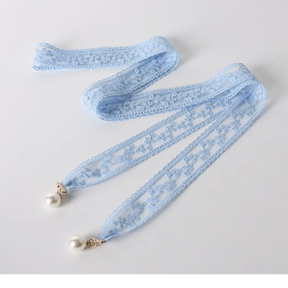 トレンディなカジュアルパールペンダントベルト、スイートデザイン、エレガントスタイル、チェーンベルト、軽量レースウエストベルト（女性用）
