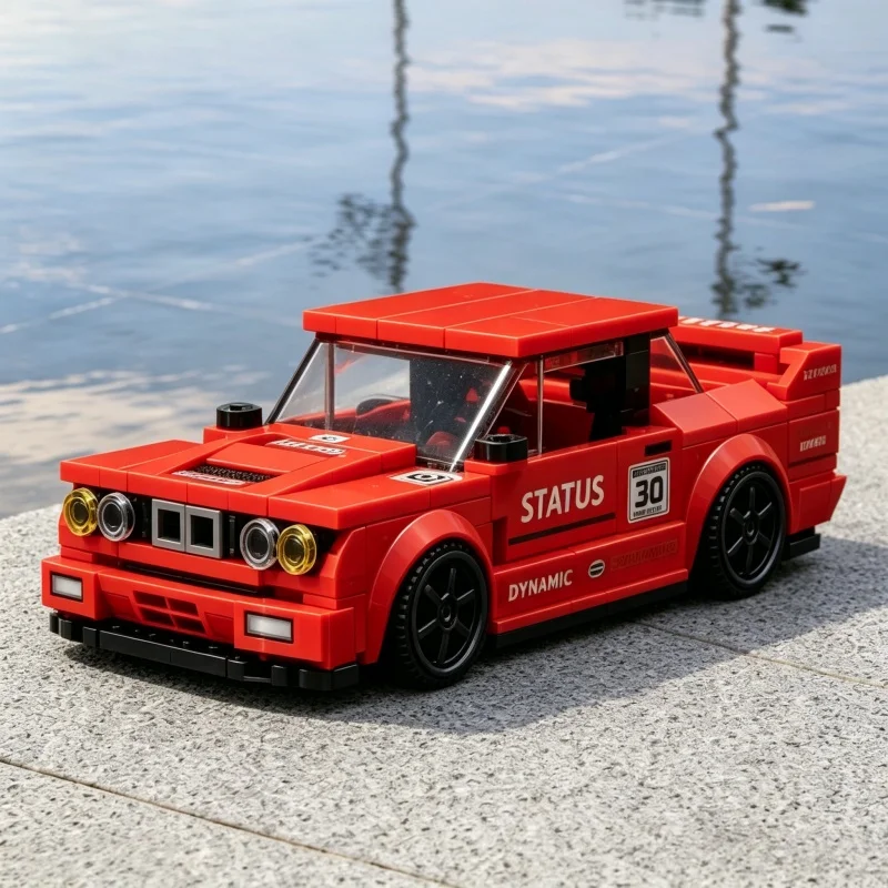 

Classic Retro Race Car Building Block Model Stress Relief Assembly Toy for Adults Desktop Craft Decor Ornament