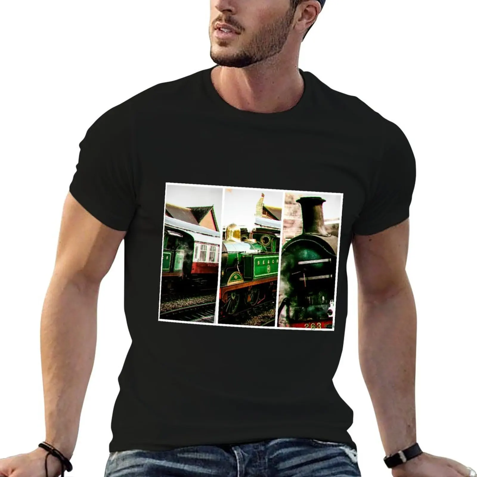 

Steam on the Bluebell Line T-Shirt cotton tshirt 100% t shirts with prints T-Shirt