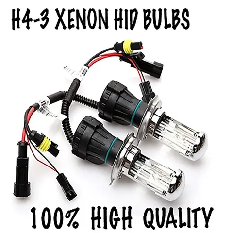 1 Pair AC 12V Bixenon H4 HID Xenon Bulbs 35W 55W H4-3 Hi/Lo Beam Headlight Replacement Bulb 4300K 6000K 8000K H4-3 HID Car Lamp