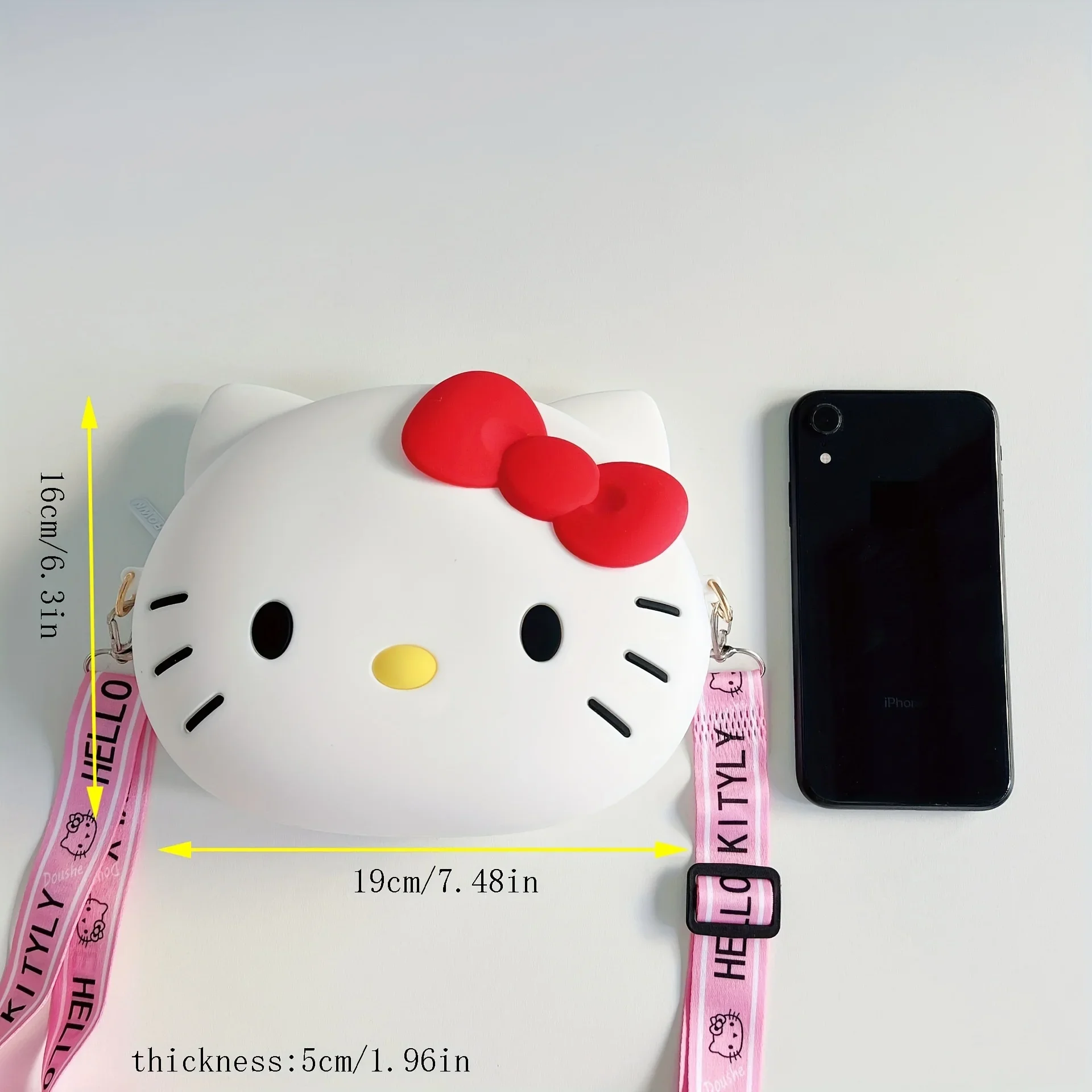 12Cm/20Cm Hello Kitty Crossbody Bag For Women Kawaii Messenger Bag Travel 3D Shoulder Bag Small Purse Phone Bag For Girls Gift